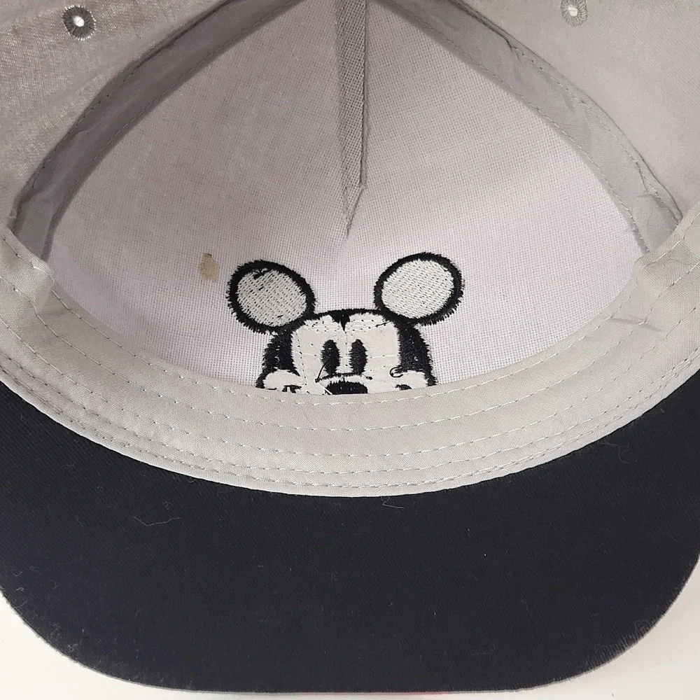 Disney Mickey Mouse Hat Mens OSFM Gray Red Floral Tropical Snapback Baseball Cap